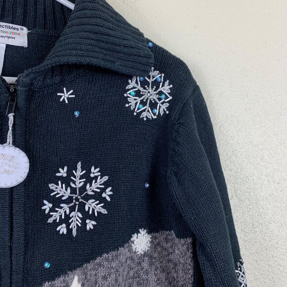 VTG Y2K  2004 Heirloom Collectibles Christmas Sweater Knit Snowflake M Retro - Picture 5 of 6